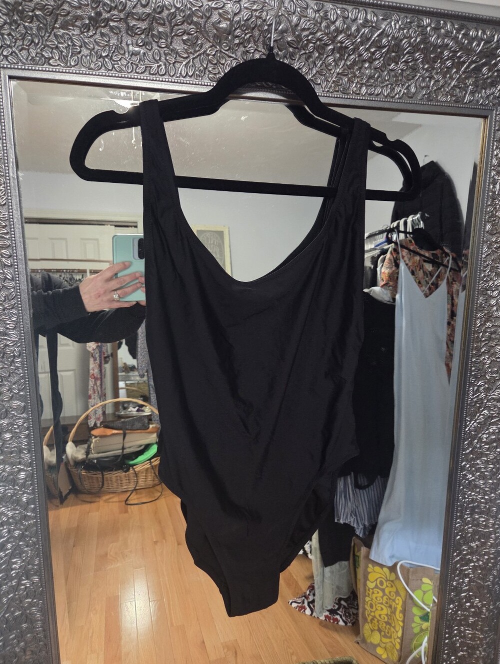 J Crew Black Women's Scoop Neck Tank Swimsuit.
